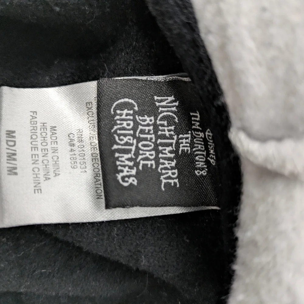 Disney Black and Cream Striped Zip-Up Sweater